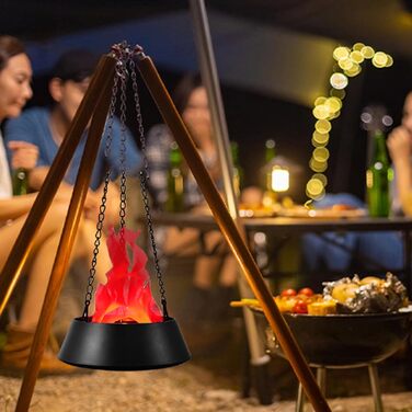 Світлодіодна лампа з полум&39ям - Електрична лампа з ефектом AC230V - Штучний світлодіодний ліхтар з ефектом полум&39я для саду, вечірки на Хелловін, Різдва, заднього двору, Хеллоуїна, різдвяної вечірки, кемпінгу, будинку з привидами