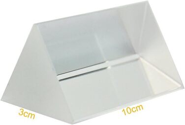 Оптичне скло потрійна трикутна призма Фізика Навчальний світловий спектр 10см / може відображати сім кольорів сонячного світла