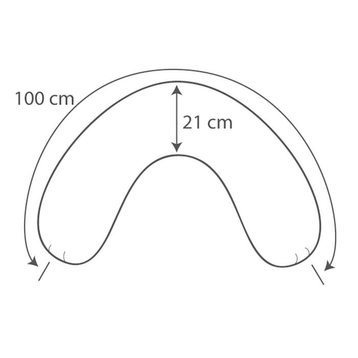 Подушка для сну та шиї Theraline, середній розмір 100x21 см Наповнювач з бісеру У комплекті чохол, зоряне небо, оздоблене бісером