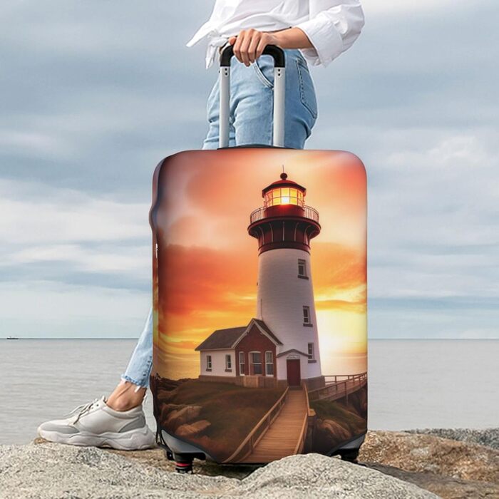 Чохол еластичний для валізи Sunset Prints з прихованою блискавкою, універсальний захист для подорожей та ділових поїздок, чорний, розмір M (для валіз 22-24 дюйми)