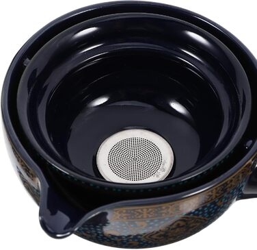 Набір для чаювання Ярдве з блакитної кераміки в традиційному стилі Кунг-Фу чайник та чашки зі зручною ручкою та ситечком