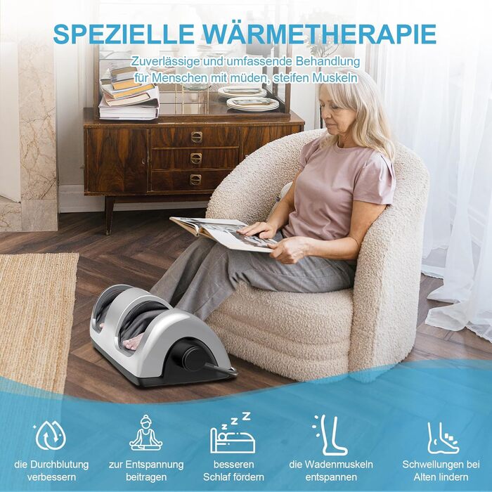 Масажер для ніг TISSCARE Shiatsu з нагріванням, масажер для ніг для підошовного фасціїту, невропатії та знеболення, електричний масажер для стоп і ніг, глибокий масаж тканин, подарунок для чоловіків і жінок