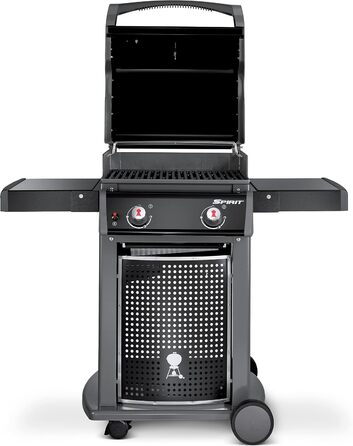Газовий гриль Weber Spirit E-210 Classic, 2 пальники, площа гриля 51 x 46 см, решітка для підігріву, термометр на кришці, 2 колеса чорний/сріблястий (1500833)