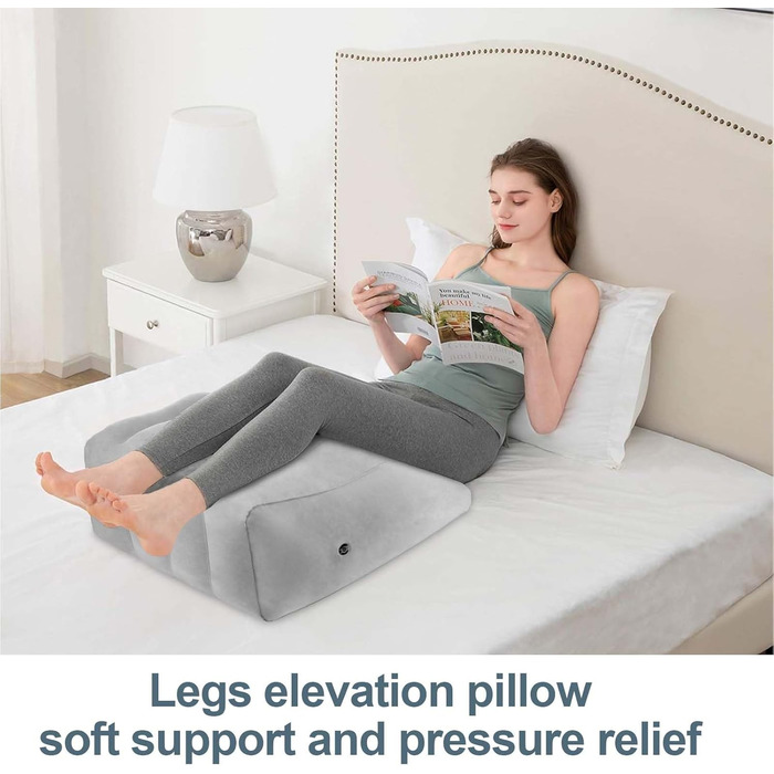 Подушка для підняття ніг, надувна клиноподібна подушка для ніг, зручна подушка для ніг для сну, подушка для підтримки ніг для покращення кровообігу та зменшення набряків
