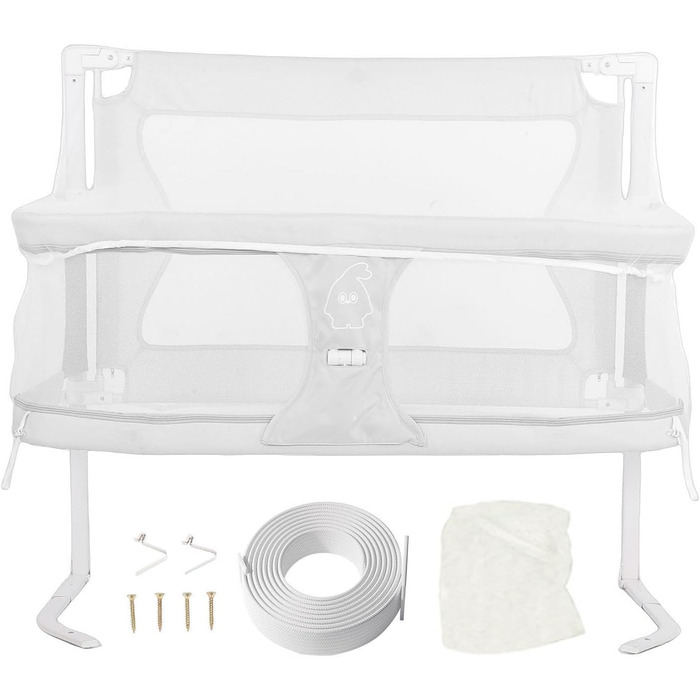 Дитяча колиска 3-в-1, нічна колиска, нічне ліжко, дихаюча сітка, міцний алюміній, легко складається, портативна, стабільна та безпечна, нічне ліжко для новонароджених (сіра) сірого кольору