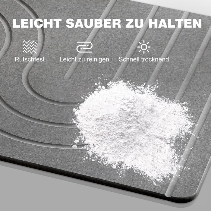 Великий кам&39яний килимок для ванної 80x50 см, 2024 Новий діатомовий килимок для ванної, нековзний, килимок для душу, килимок для ванної, швидковисихаючий, 100 натуральний, суперпоглинаючий килимок для ванної (сірий, 80x50 см) 50 x 80 см (прямокутний) сі