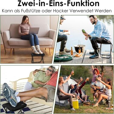 Складаний стілець MOONCY, 3326,532 см, Портативний кемпінговий стілець, Складаний, Витримує до 120 кг, Легкий рибальський стілець для походів, риболовлі та активного відпочинку, Чорний