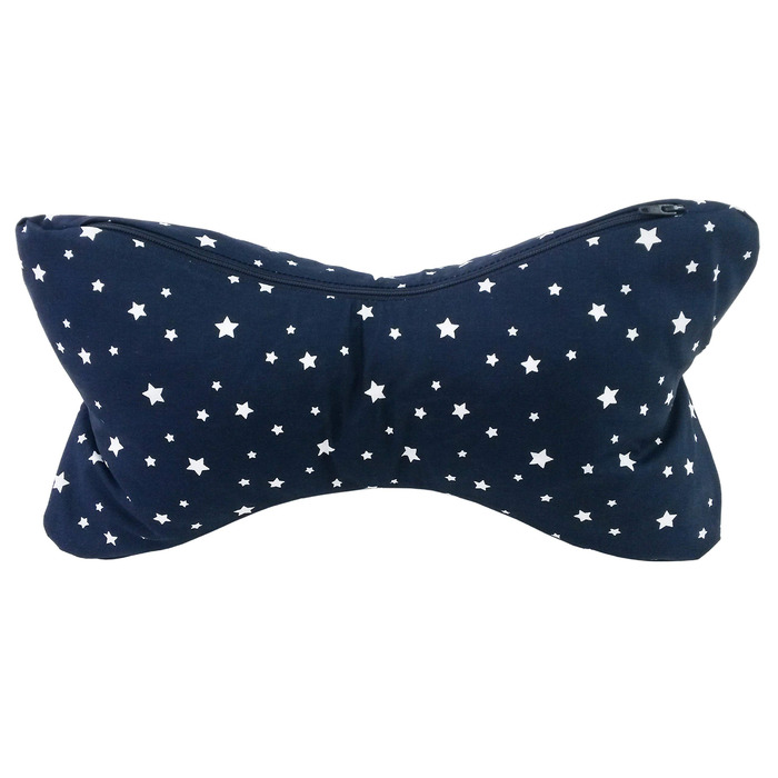 Подушка для читання Biona/Кістка для читання/Кісткова подушка 35x18 см (Бавовна з маленькими блакитними зірками, зі вставкою)
