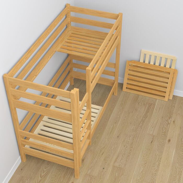 Двох'ярусне ліжко з шухлядою 120х180 см, дитяче ліжко для 2 дітей, 2 сторони складання сходів ліва або права, закруглені краї, міц