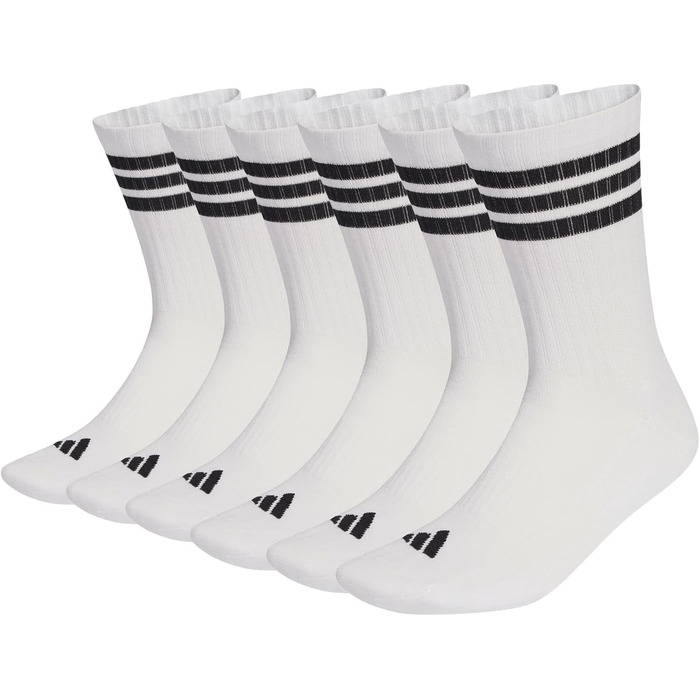 Шкарпетки Adidas Unisex 3 Stripes Essentials Cushioned Crew, 6 пар, 40-42 білі/чорні/чорні