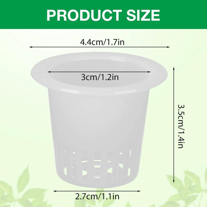 Сітчастий горщик для гідропоніки Tomotato, сітчастий горщик для рослин для гідропоніки, 50 упаковок, пластиковий сітчастий горщик для гідропоніки для гідропоніки рослинних орхідей (білий)