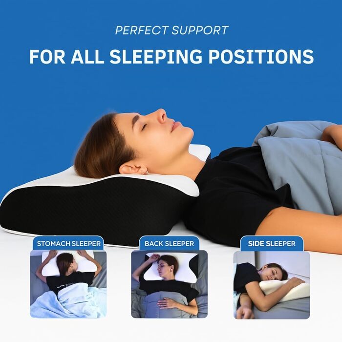 Подушка Skelda Remium Relief, новинка 2026 року. Ергономічна подушка для сну Skelda зі знімним чохлом, комфортна подушка з піни з ефектом пам&39яті, регульована, дихаюча, подушка з підтримкою шиї для сну на боці та на спині, біла.