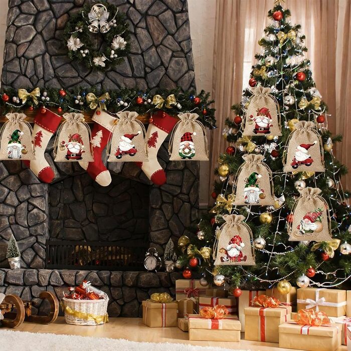 Різдвяний календар ельфів 12 джутових мішечків Generisch