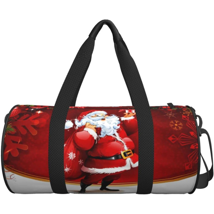 Яскрава спортивна сумка для подорожей з різдвяним дизайном Санта з подарунком. Ідеально підходить для чоловіків та жінок як спортивна сумка, дорожня сумка або сумка для пляжу.