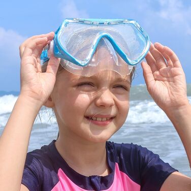 Дитяча маска для дайвінгу Findway, дитяча маска для плавання, маска для пірнання з трубкою для хлопчиків, дівчаток та підлітків, маска для дайвінгу з кришкою для носа, панорамна HD-маска 180, захист від запотівання, захист від протікання для дітей 4-16 ро