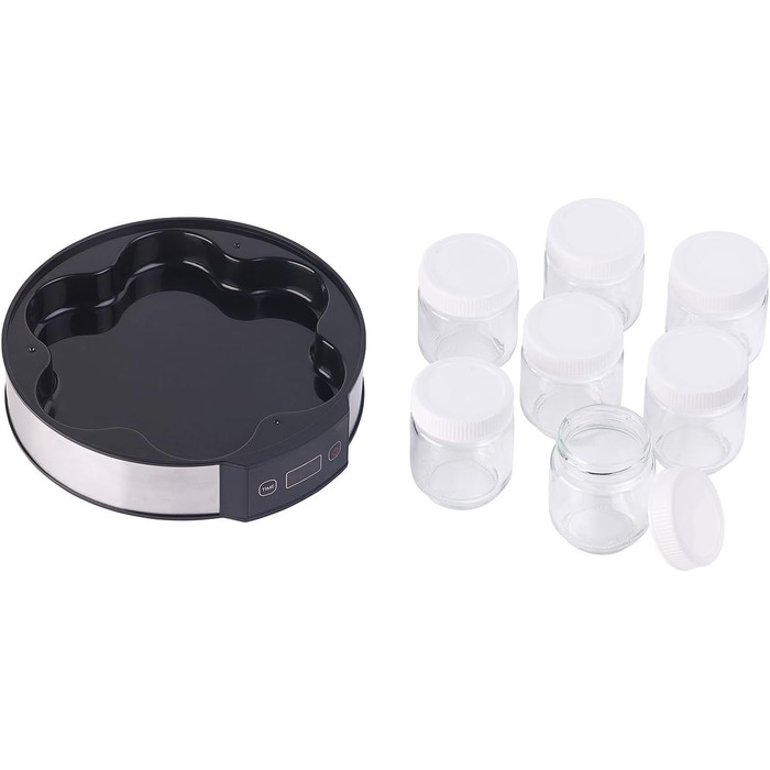 Йогуртниця Rosenstein & Shne йогуртниця з таймером, 7 порційних баночок по 190 мл, 20 Вт (йогуртниця, йогуртниця для дому, машина)