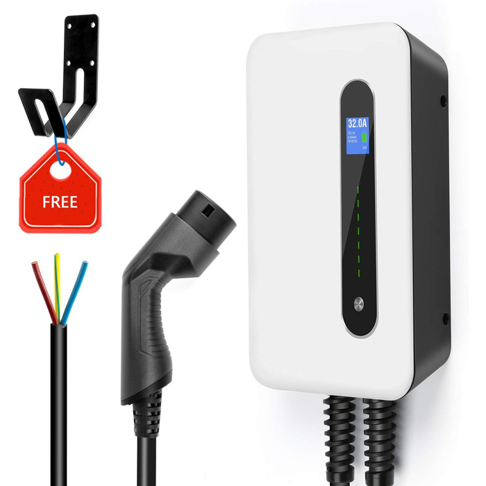 2 32A 7.2kW Home Electric Car Charging Station Wallbox 6M Charging Cable for all Electric Transports and Plug-in Hybrid Cars, 2 32A 7.2kW Home Electric Car Charging Station Wallbox 6M Charging Cable for all Electric Transports and Plug-in Hybrid Cars