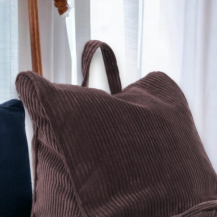 Крісло-мішок для вітальні - Оксамитовий пуф - М&39який пуф-мішок з кишенею та ручкою, м&39який - Крісло для відпочинку - В&39язаний табурет - Предмети дому - Віначча 29 розміру темно-коричневий 29 розміру