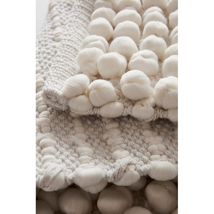 Килимок для ванної Jotex Hills, килимок для ванної Popcorn, суміш бавовни та поліестеру - білий, 50x80 см (прямокутний)