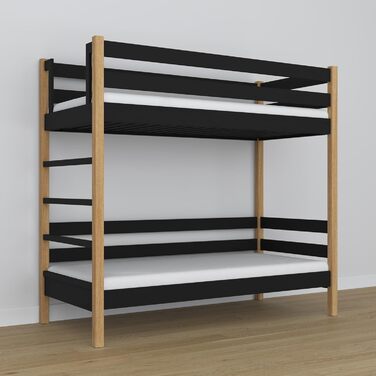 Двоярусне ліжко N-wood N03, дитяче ліжко 120х180 см, для 2 дітей, 2 сторони для складання сходів Ліва або права, Безпечні закругле