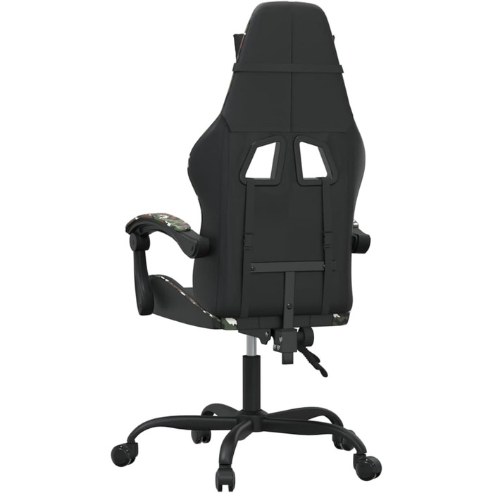 Геймерське крісло з функцією відкидання, штучна шкіра чорного/камуфляжного кольору, 57,5x59,5x121-131 см, для ігрового досвіду Модель 3143901