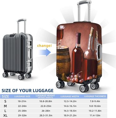 Чохол для валізи для транспортування напоїв та продуктів, міцний, підходить для валіз розміром 45.7 - 81.3 см, розмір XL, Чорний, X-Large