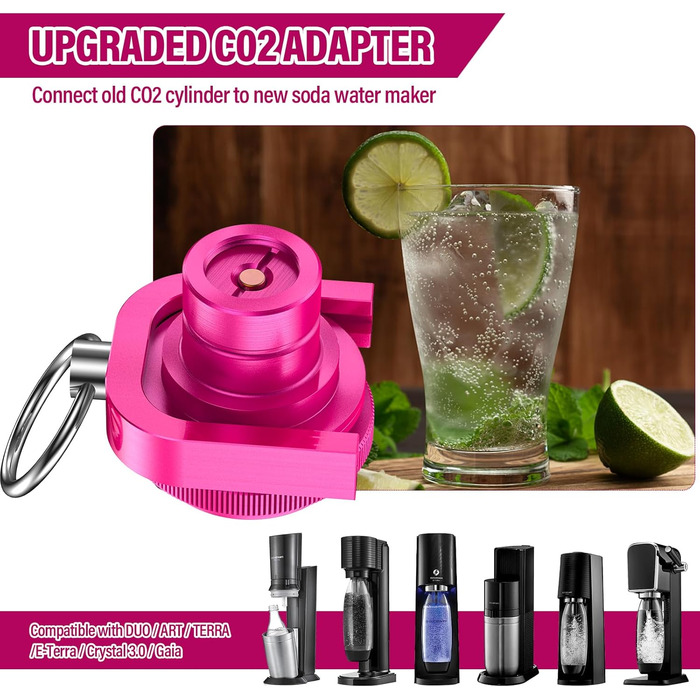Швидкий адаптер Aissom Upgrade CO2, швидкий адаптер для соди CO2, сумісний з Duo/E-Duo/Terra/Art/E-Terra/Crystal 3.0/Gaia, адаптер CO2 для трапецієподібної різьби TR21-4