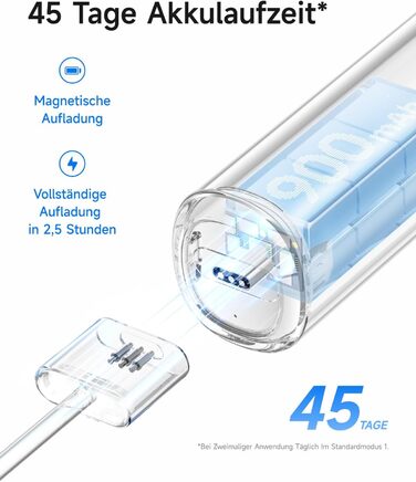 Електрична звукова зубна щітка з осциляціями та вібрацією, 3 насадки, водонепроникна IPX7, дорожня версія (Подарункова коробка з алюмінію, Сірий Космічний)