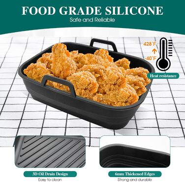 Аксесуари для фритюрниці, 7PC Аксесуари Аерофритюрниця, Аксесуари для фритюрниці Ninja Foodi AF400EU AF300EU Аксесуари для фритюрниці COSORI 7.5-9.5L Інші аксесуари для двозонної фритюрниці