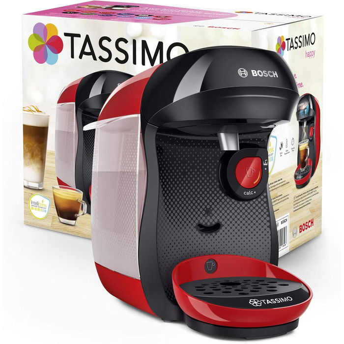 Кавоварка Bosch Tassimo Happy капсульна TAS1003, 70 напоїв, повністю автоматична, підходить для всіх чашок, компактна, 1400 Вт, че