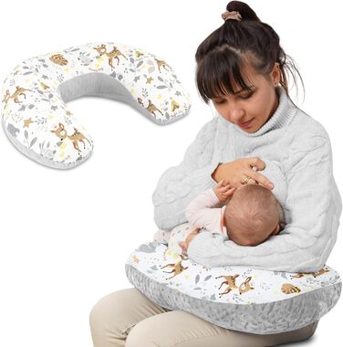 - Nursing Pillow Small Nursing Breasting Pillow for on the go Deer Grey, 130