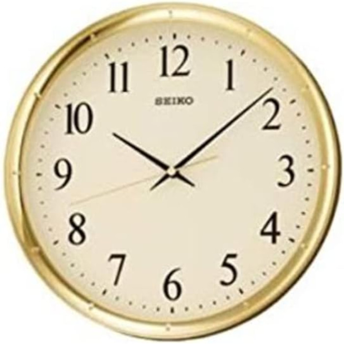 Настінний годинник Seiko QXA417G золотистого кольору, пластик, плавний хід секундної стрілки