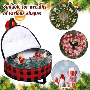 Контейнер для зберігання корон, картатий, 2-секційний, із застібкою-блискавкою та ручкою, для дому, підвалу, гаража, горища, різдвяних свят, 61 x 18 см
