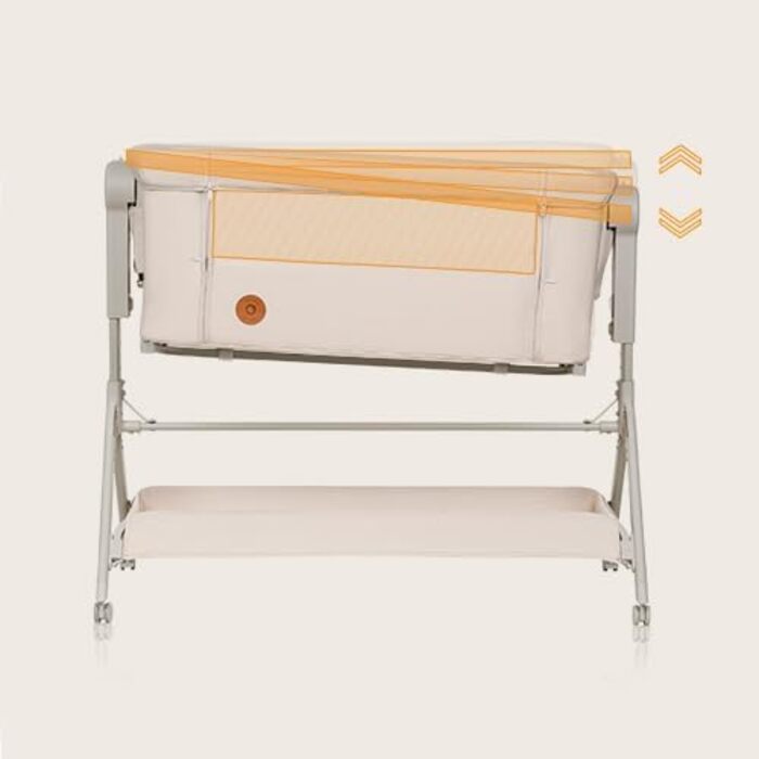 Дитяче ліжечко Lionelo Leonie Plus 3-в-1 (до 9 кг), додаткове ліжко та колиска, регульована висота, повітропроникні стінки, знімні боковини, колеса з гальмами, великий кошик, колір Beige Plus