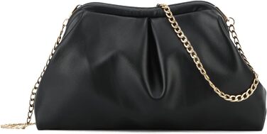 Жіноча клатч SUKUTU Плісирована сумочка Хмарка, вечірня сумочка з екошкіри, чорний колір