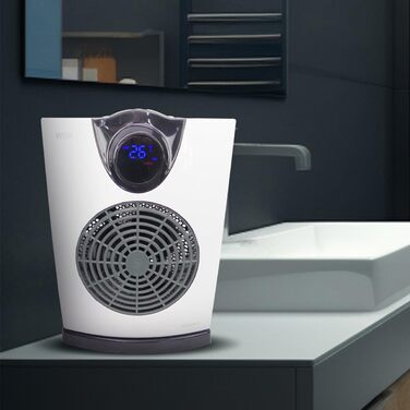 Тепловентилятор Aktobis, електричний обігрівач, обігрівач для ванної кімнати, обігрівач для вологих приміщень WDH-E20 (2 кВт) IP21 2 кВт / IP21 (вологі приміщення)