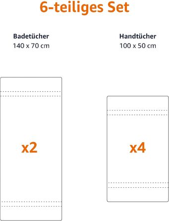 Набір рушників для ванних кімнат з 6 шт. , світлостійкий, 100 бавовна, м'який і поглинаючий, 2 рушники для ванної та 4 рушники для