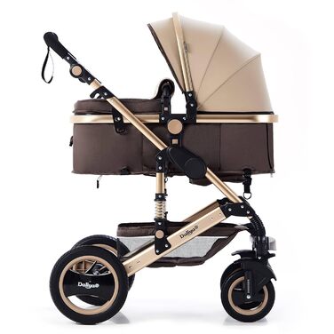 Коляска Daliya Bambimo 3 в 1, гігантський набір з 15 предметів, включаючи люльку, прогулянкову коляску, дитяче автокрісло з муфтою