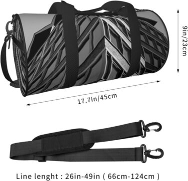 Спортивна сумка для подорожей, архітектурний принт, чорна, на одну-дві ночі, універсальний розмір