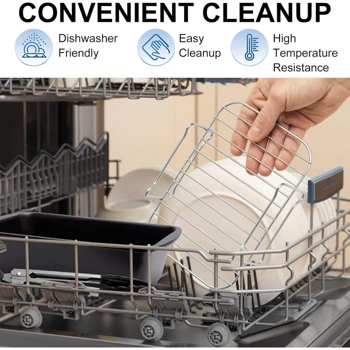 Набір аксесуарів Vusddy з 8 предметів для двозонних фритюрниць - сумісний з Ninja Foodi AF400EU, AF300EU, Innsky 8L, Princess 182074, Tefal 7.6L-9.5L - Двокамерний набір аксесуарів для фритюрниці XL