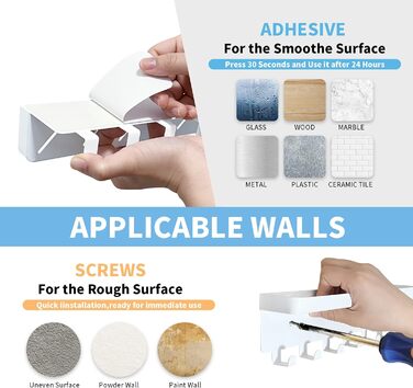 Ключниця настінна, гачок для ключів з лотком і 6 гачками, настінна ключниця для передпокою, ключниця з полицею для зберігання пошт