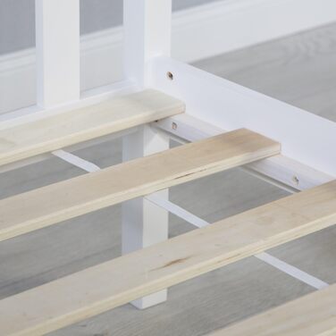 Дерев&39яне ліжко 140x200 з рейковою основою, двоспальне ліжко білого кольору, масив сосни 140 x 200 см, 4u 1843