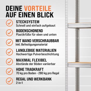 Міцний стелаж Monzana 2 шт. 170x75x30 см 560 кг 4 стелажі з МДФ Стелажі для зберігання Підвальні стелажі Безболтові стелажі Стелаж для майстерні