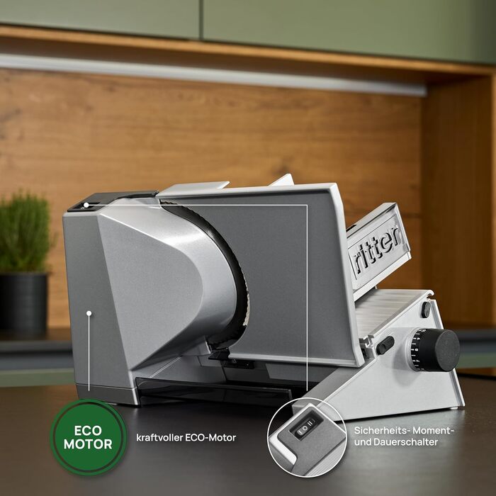 Електричний нарізувач їжі з ЕКО мотором, виробництво Німеччина, 3 black