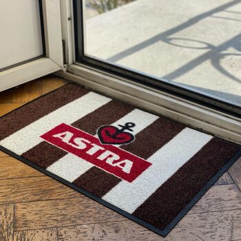 Килимок для дверей ASTRA Beer x FC St. Pauli для використання в приміщенні/на вулиці, нековзний, брудозатримуючий, можна прати (40 x 60 см, коричневий/білий)