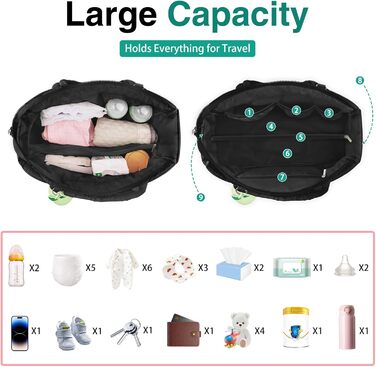 Підгузник унісекс з соскою чохол-1 пеленальна сумка Cosody Mommy Bag чорний