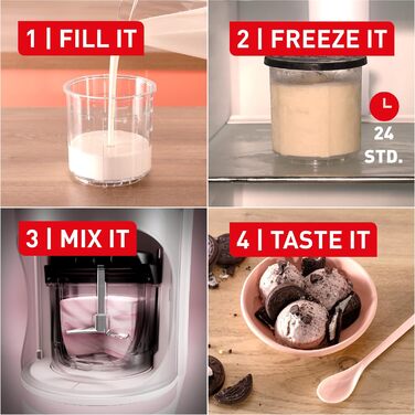Морозивоnice Tefal Dolci для морозива, джелато, протеїнового морозива та сорбету, з 3 чашами з тритану