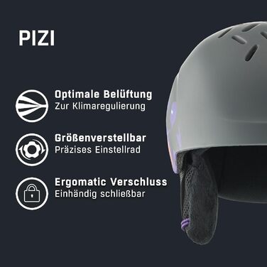 Безпечний, ударостійкий та індивідуально регульований лижний шолом зі знімними амбушурами для дітей M (51-55 см), темно-сірий леопардовий матовий