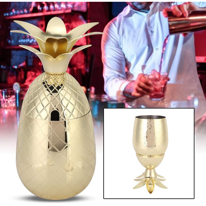 Келих для коктейлів з нержавіючої сталі, елегантний позолочений барний аксесуар для барменів та домашніх барів, міцний, стійкий до іржі, 380 г