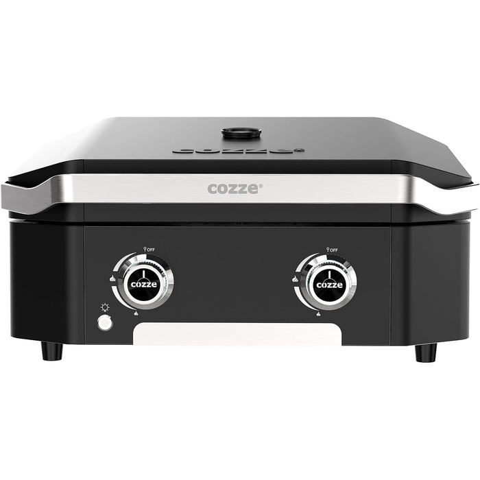 Гриль з кришкою, 2 конфорки, потужність 6.4 кВт, Електронне запалювання, LED освітлення, Нержавіюча сталь G-600 з порошковим покриттям, 600